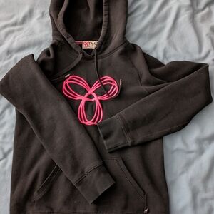 TNA Women's Black Hoodie with Pink Design
